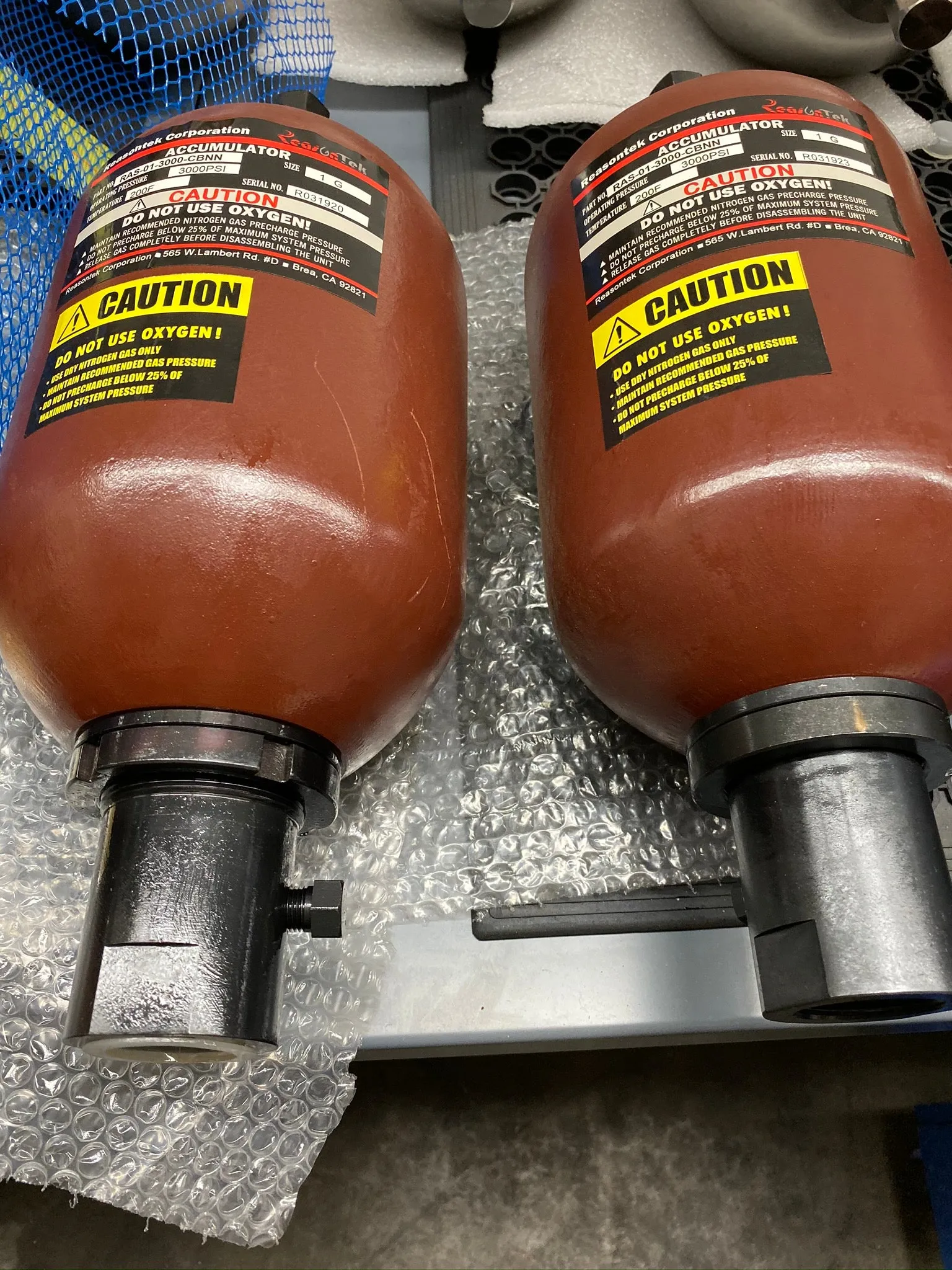 1 G Accumulator, RAS CS 3K PSI, Parker/Greer Equivalent, New Assy.