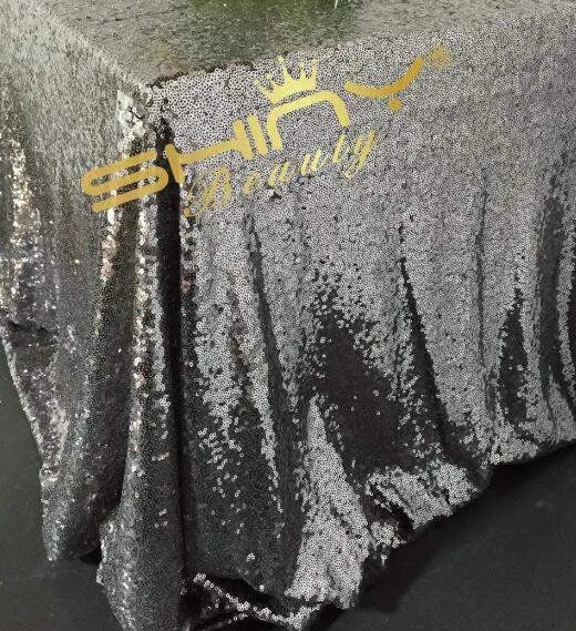 125x180cm Champagne/Gold/Silver Embroidery Mesh Sequin Tablecloth Sequin Table Overlay for Wedding/Party Decora