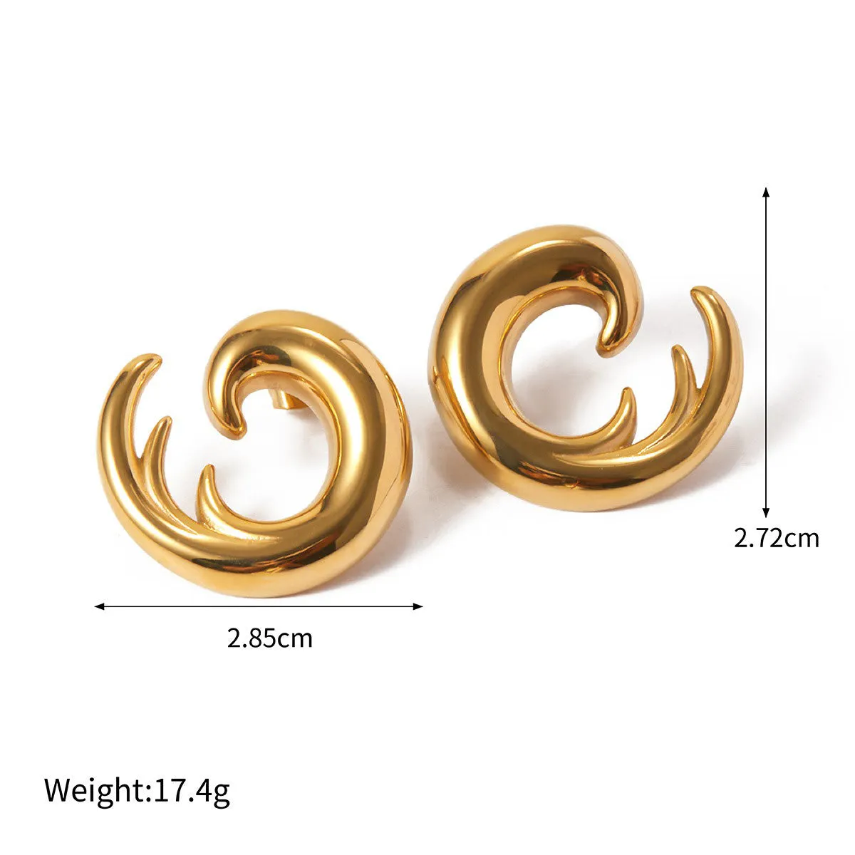 18K Gold Exquisite and Noble Shell-shaped Design Beach Style Light Luxury Earrings