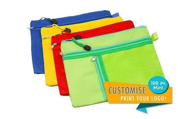 3 Compartment Fabric Pencil Case (A4)