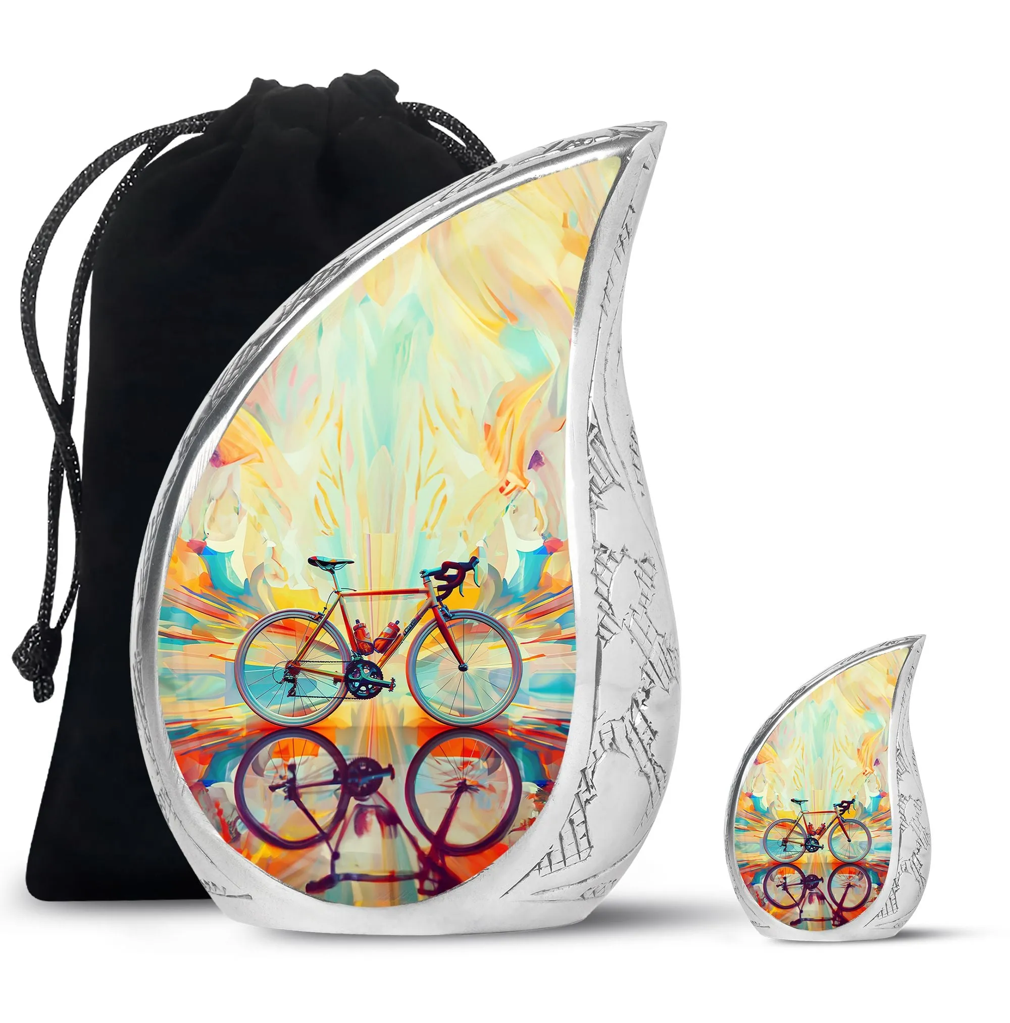 Abstract Cycling Dreams - Bike Urns Funeral Large  Urns