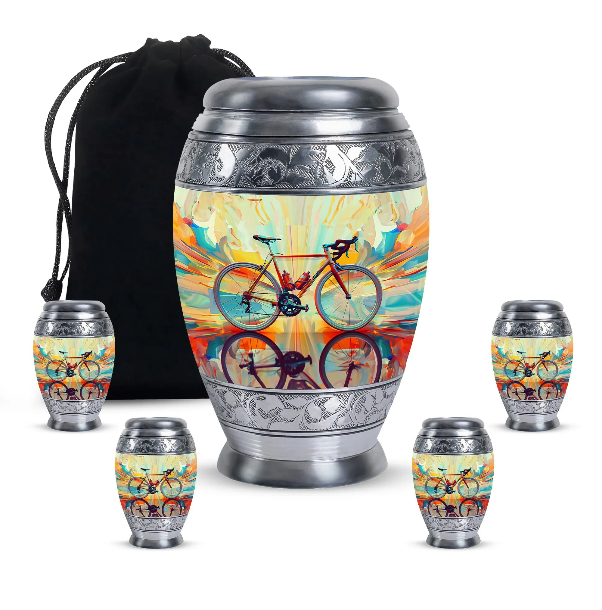 Abstract Cycling Dreams - Bike Urns Funeral Large  Urns