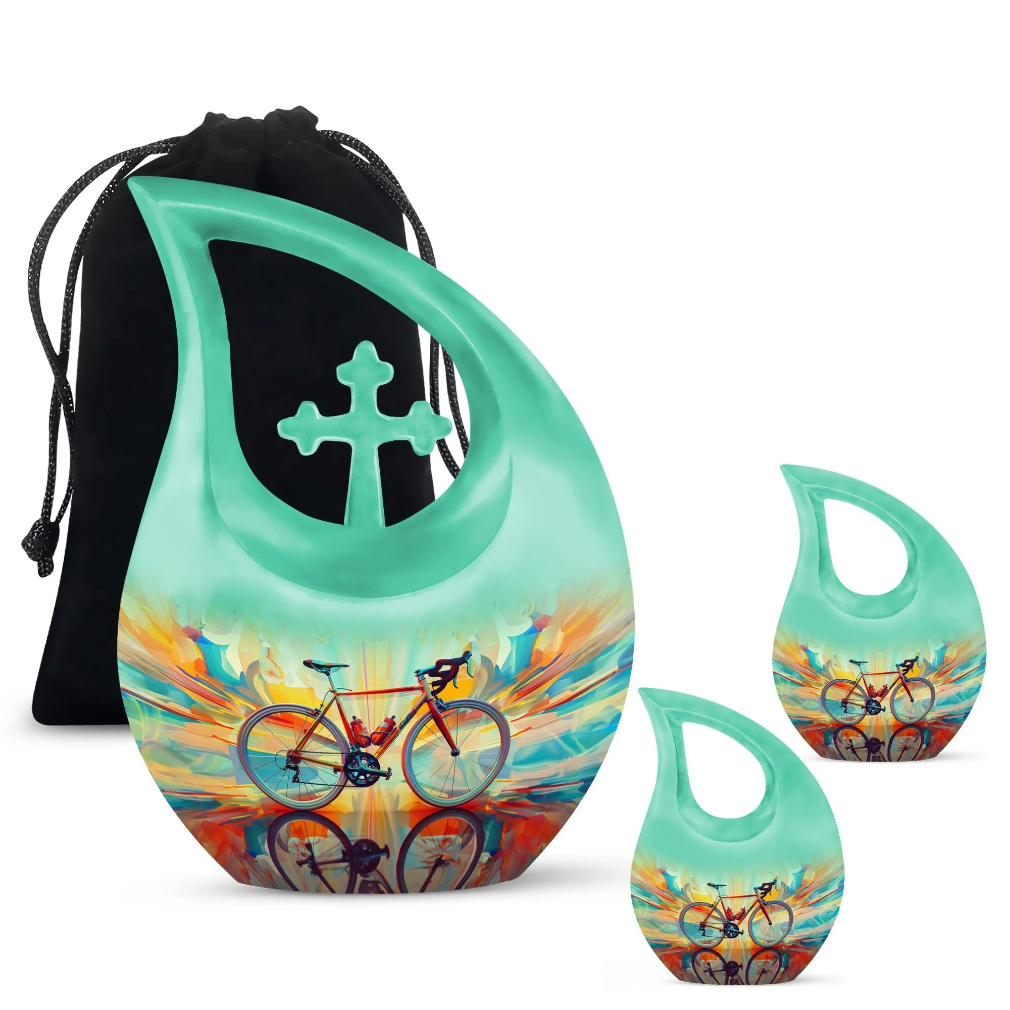 Abstract Cycling Dreams - Bike Urns Funeral Large  Urns
