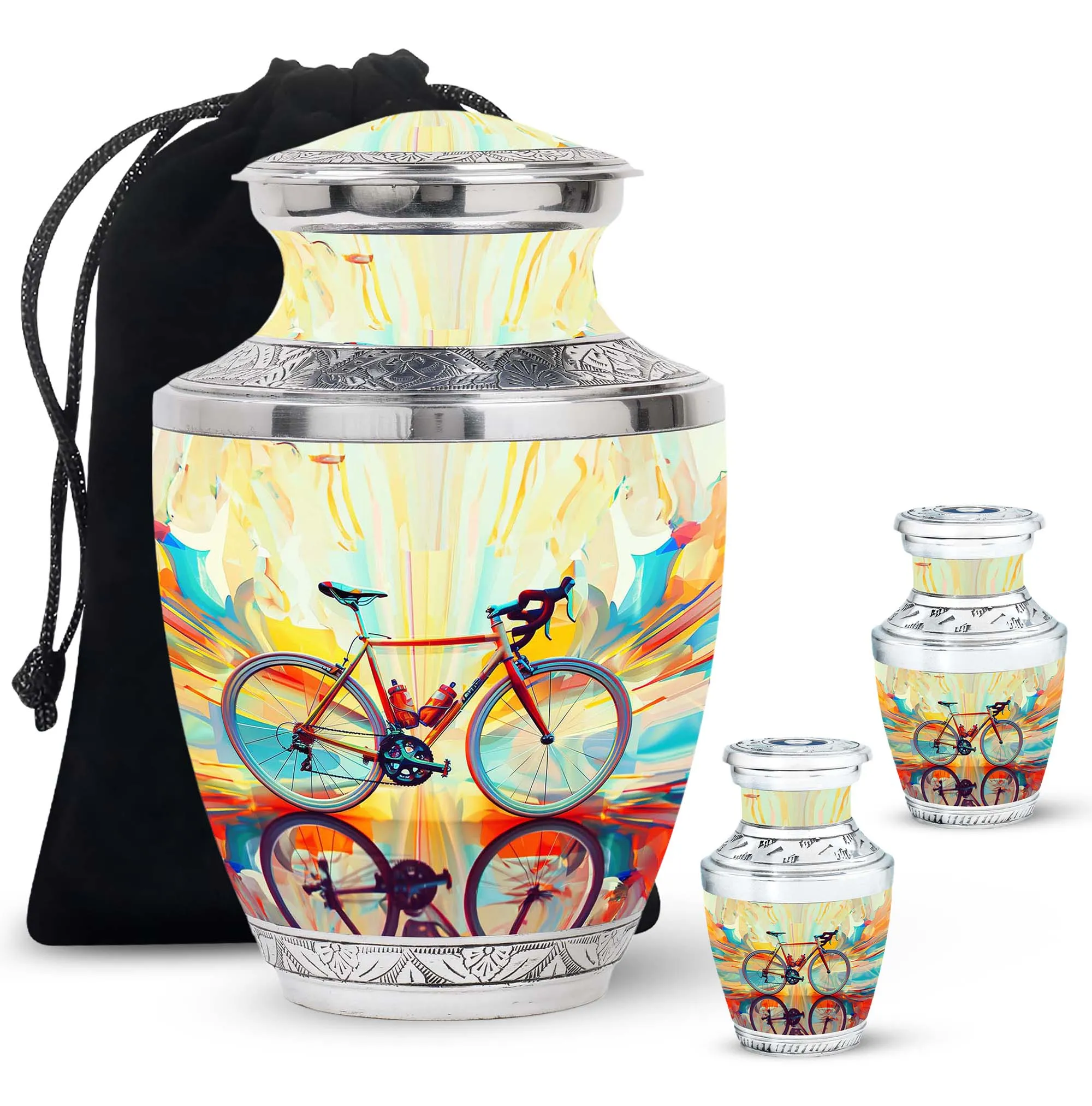Abstract Cycling Dreams - Bike Urns Funeral Large  Urns