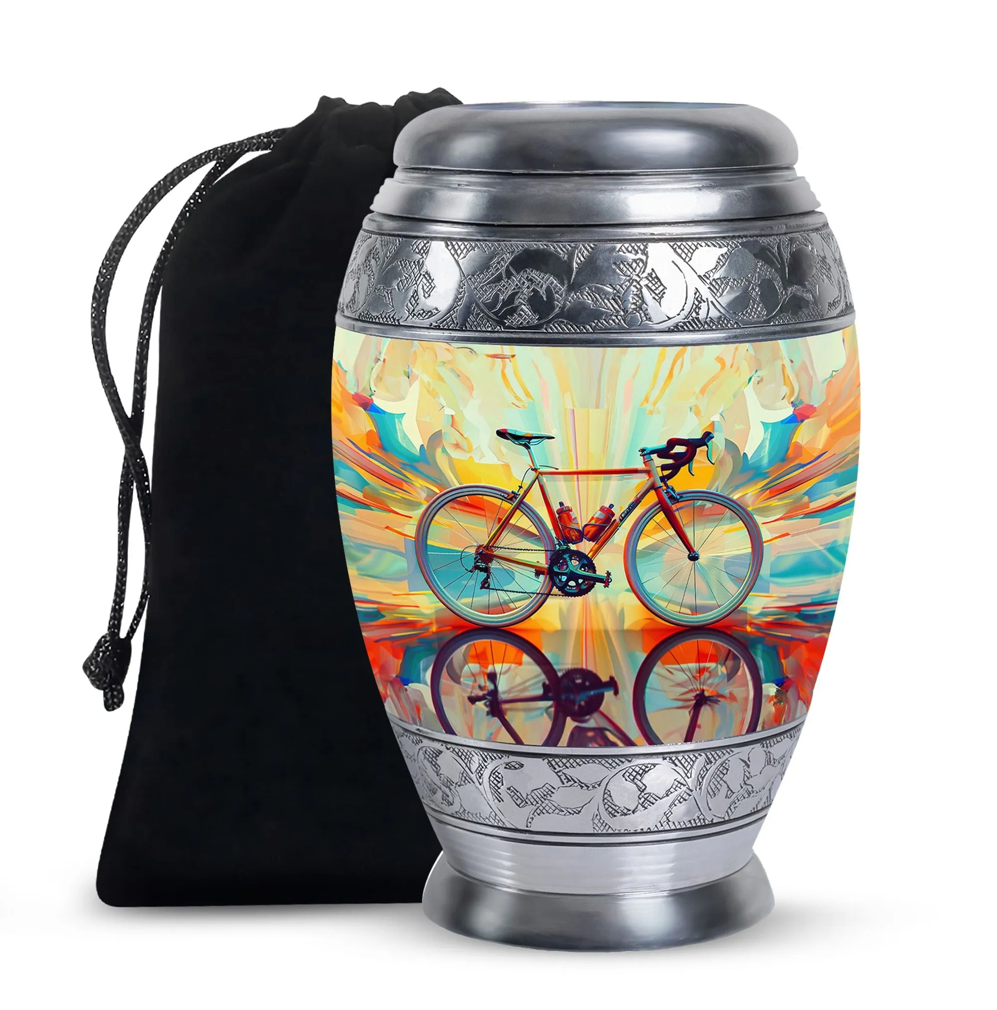 Abstract Cycling Dreams - Bike Urns Funeral Large  Urns