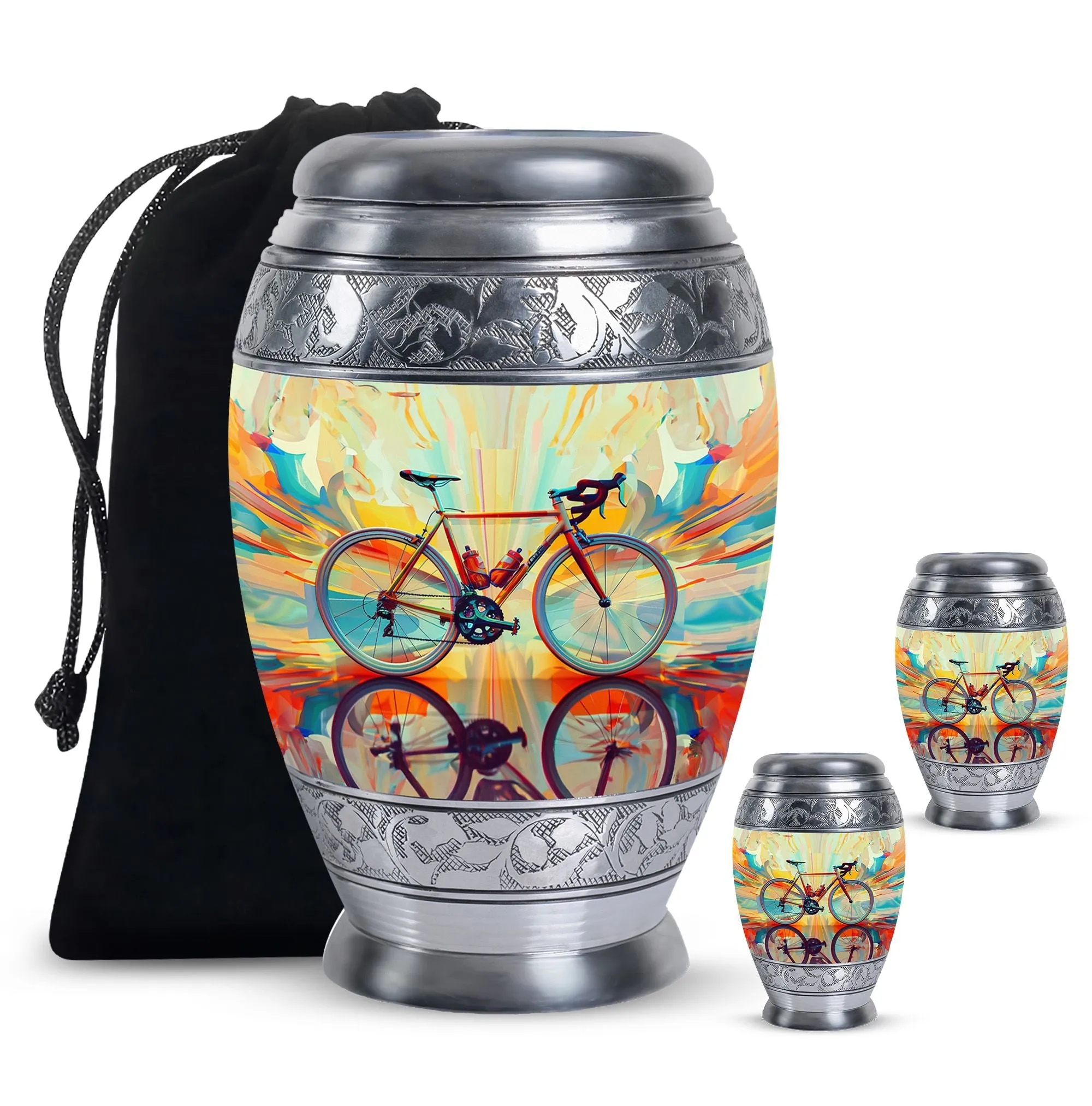 Abstract Cycling Dreams - Bike Urns Funeral Large  Urns