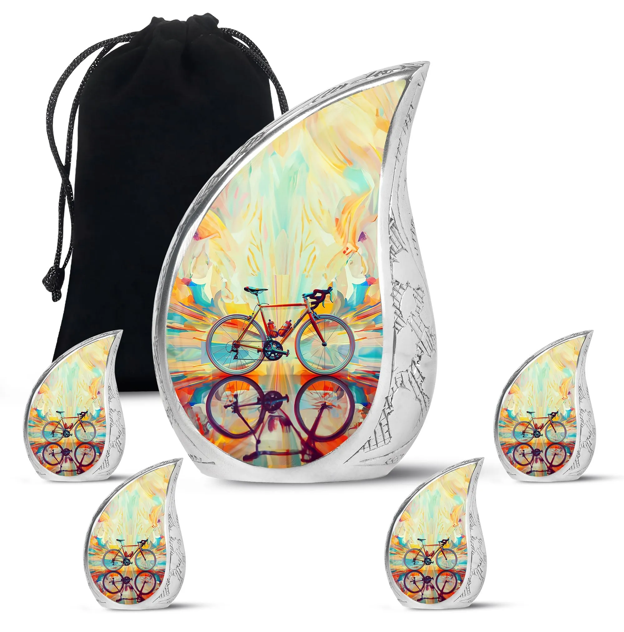 Abstract Cycling Dreams - Bike Urns Funeral Large  Urns