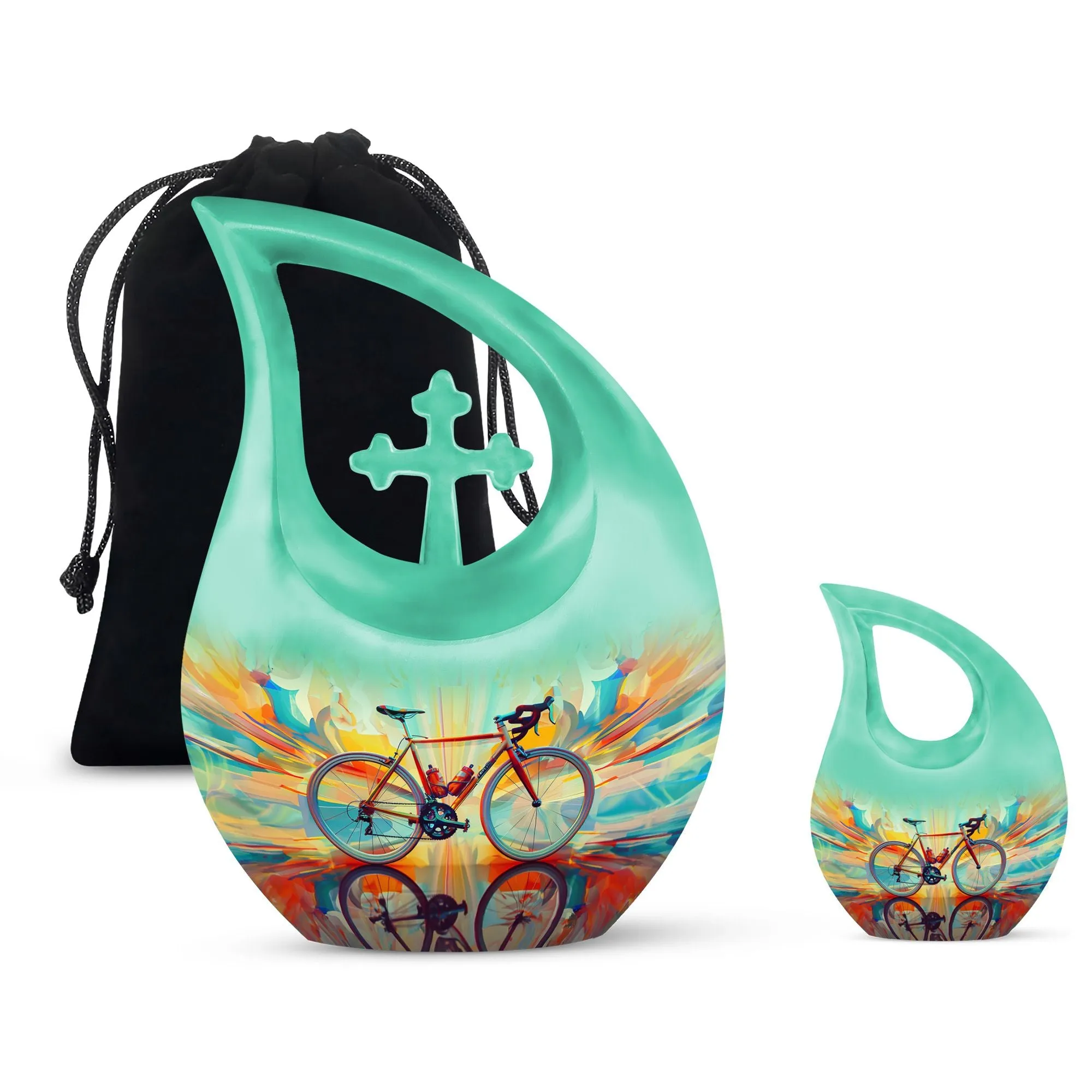 Abstract Cycling Dreams - Bike Urns Funeral Large  Urns