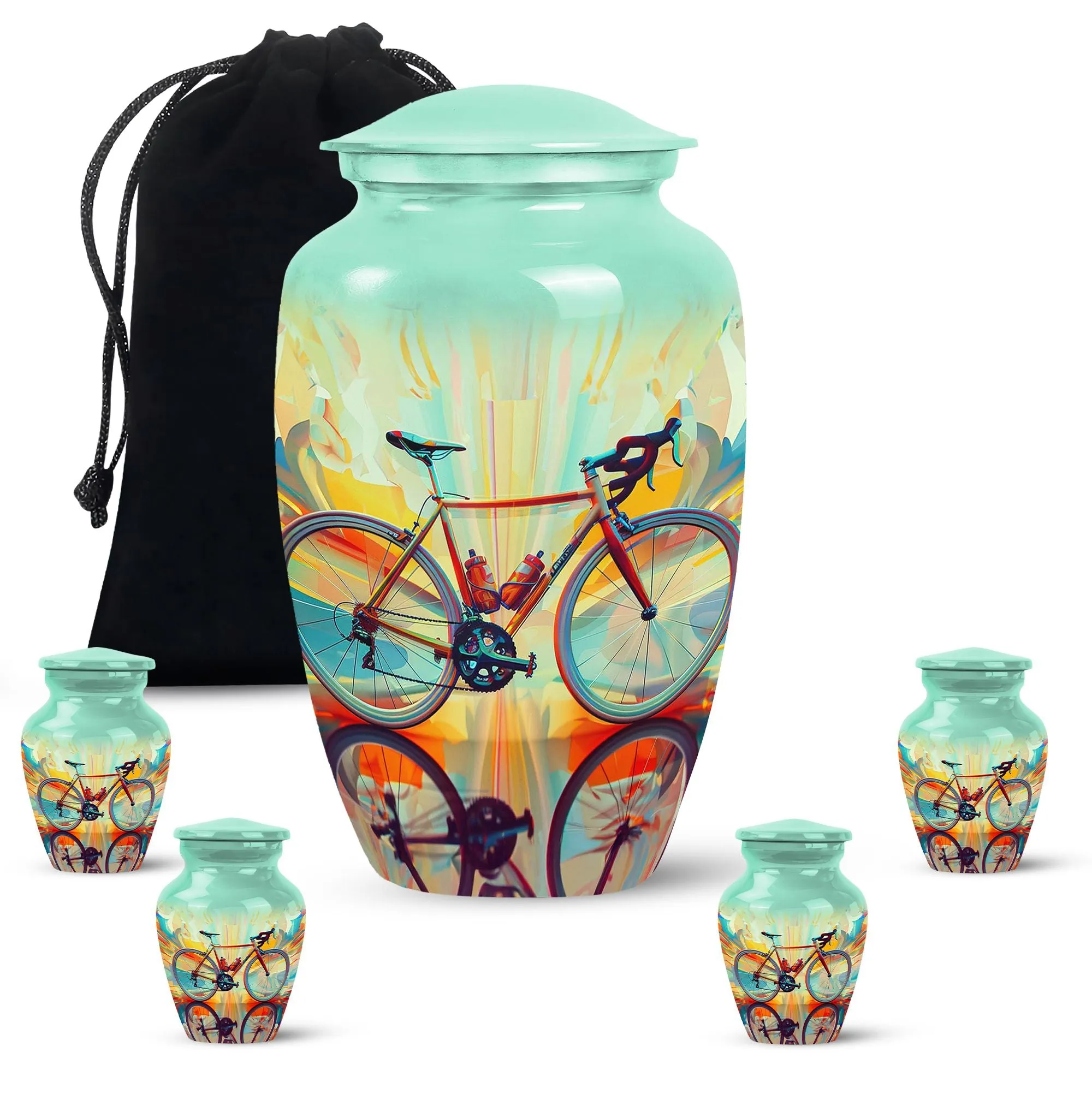 Abstract Cycling Dreams - Bike Urns Funeral Large  Urns