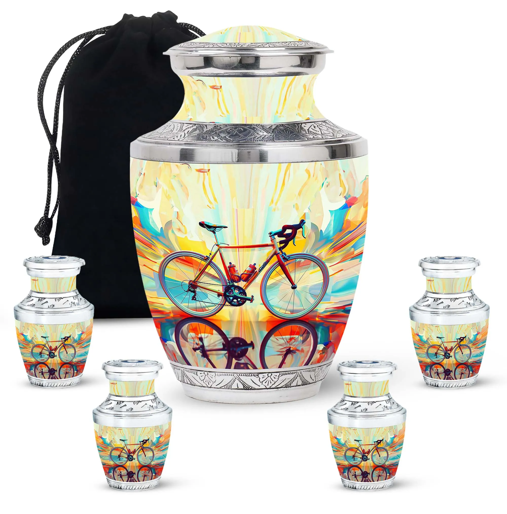 Abstract Cycling Dreams - Bike Urns Funeral Large  Urns