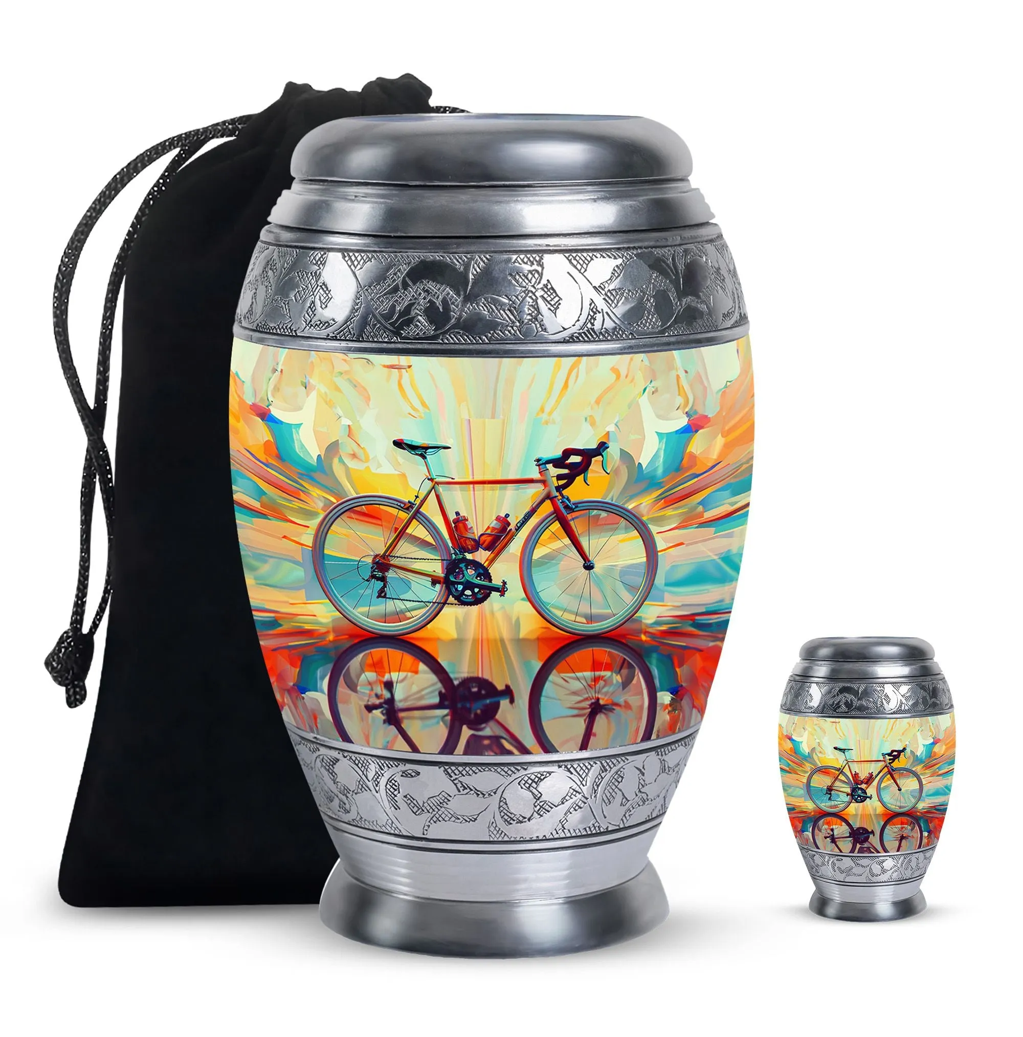 Abstract Cycling Dreams - Bike Urns Funeral Large  Urns