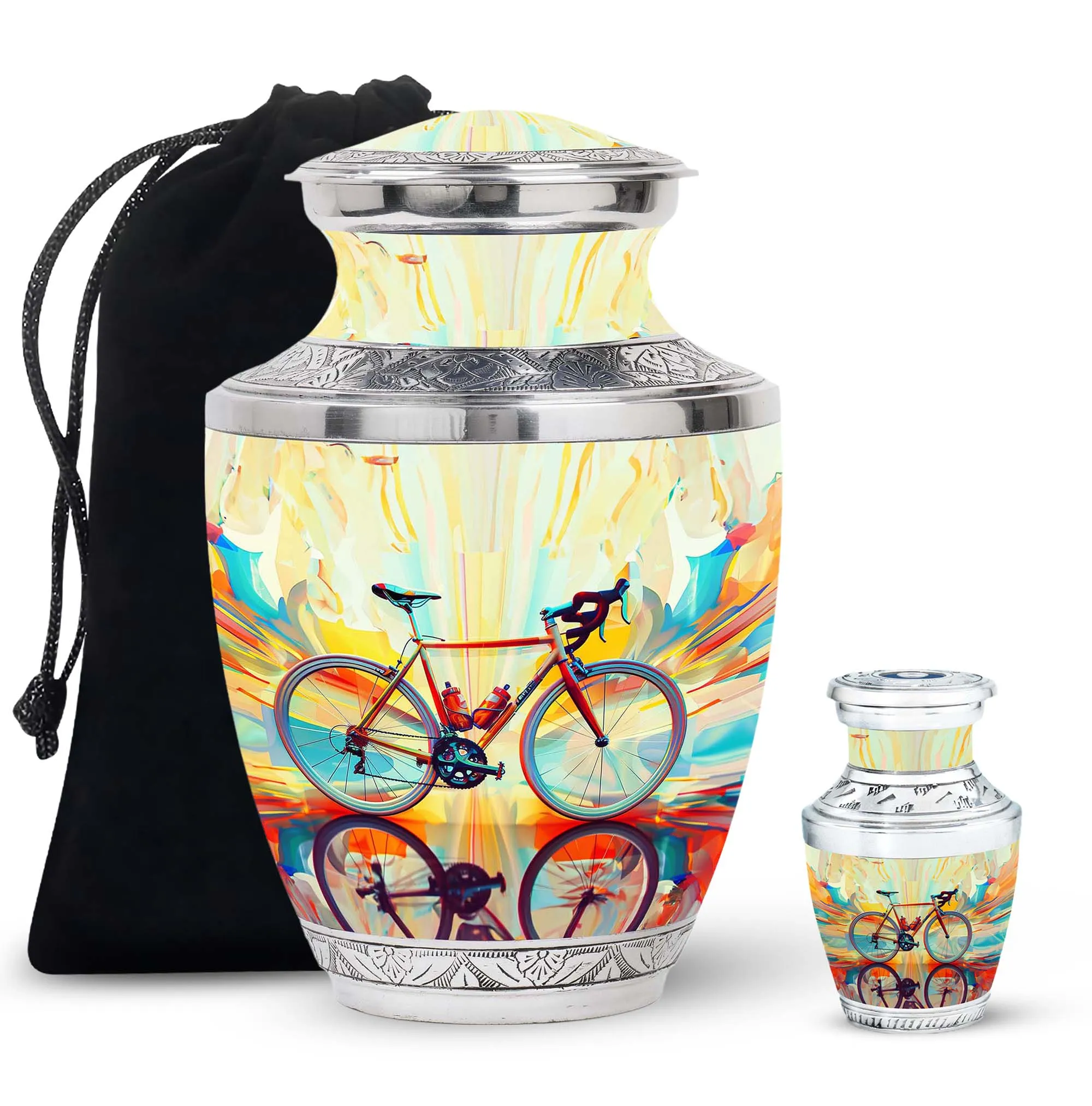 Abstract Cycling Dreams - Bike Urns Funeral Large  Urns
