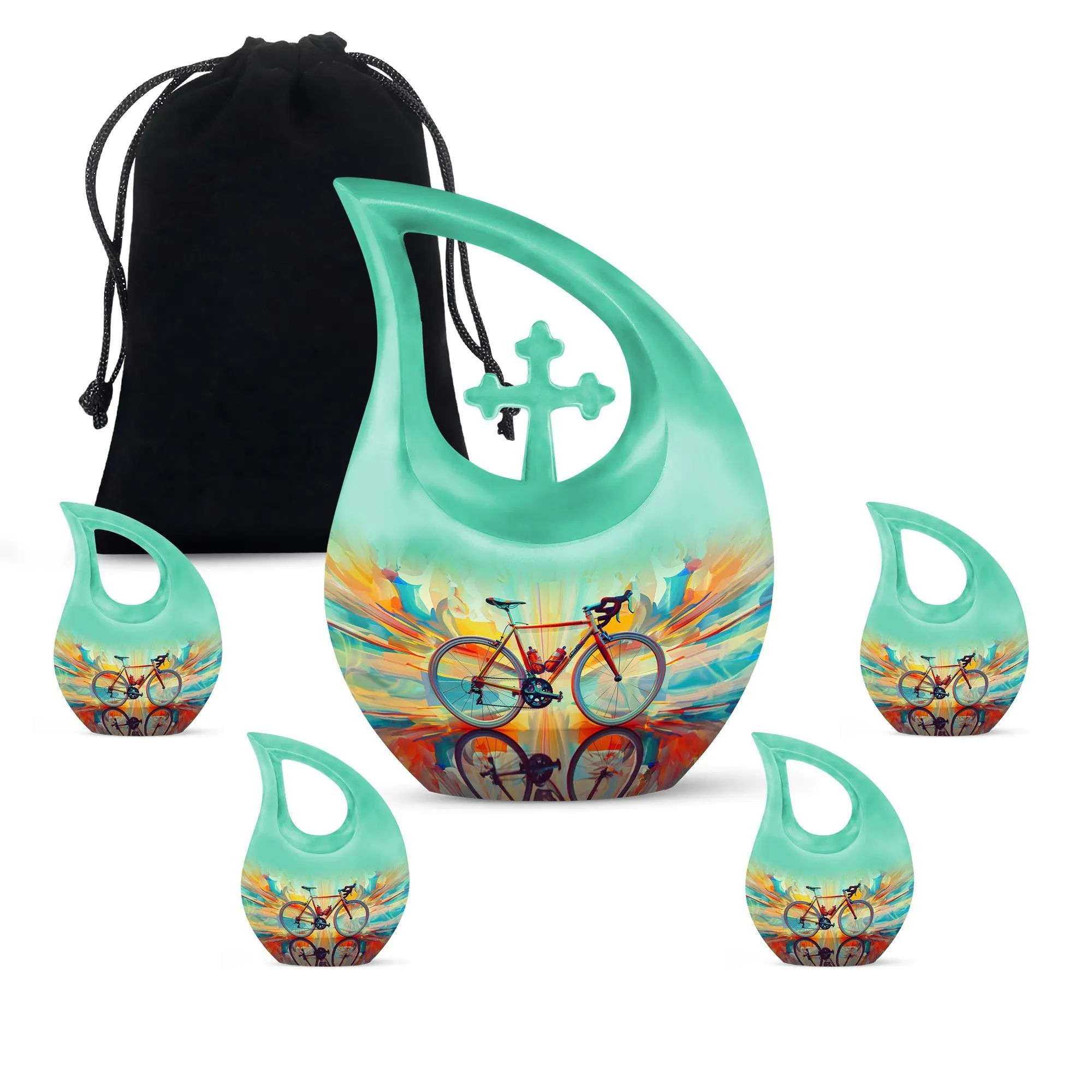 Abstract Cycling Dreams - Bike Urns Funeral Large  Urns