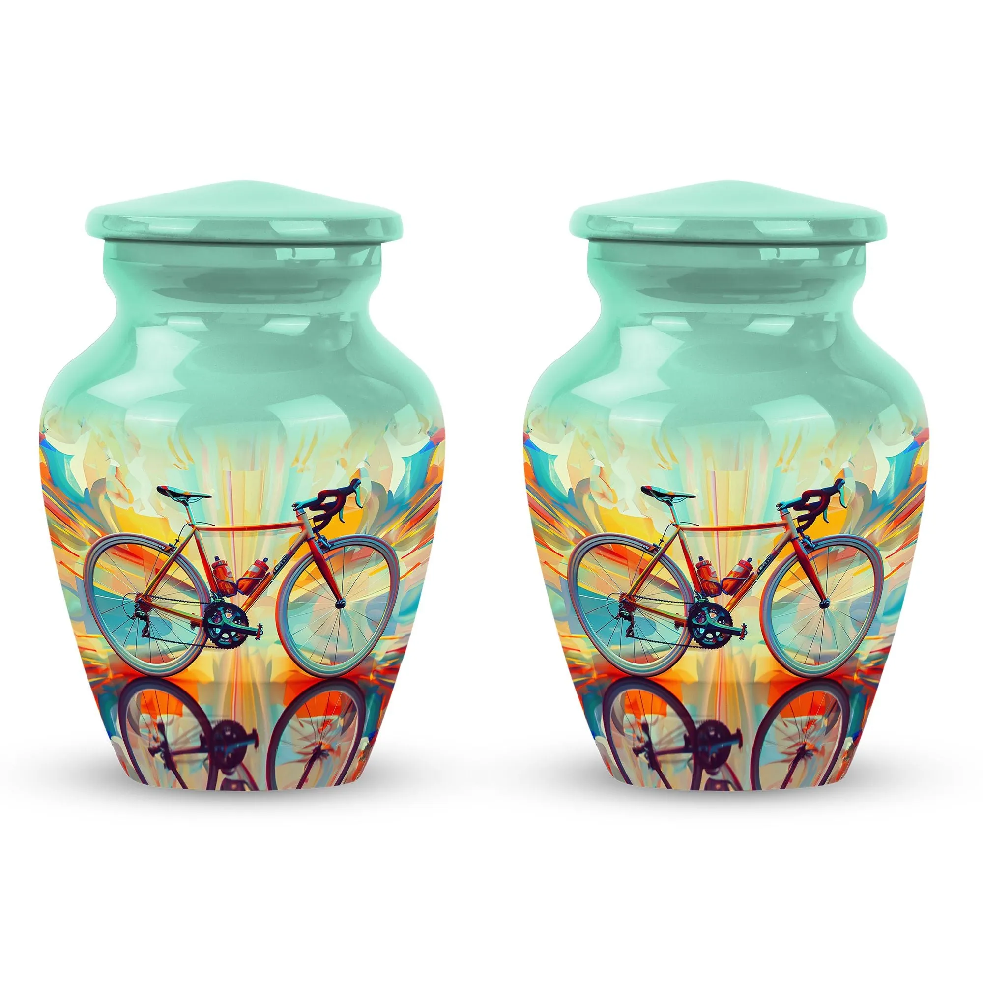 Abstract Cycling Dreams - Bike Urns Funeral Large  Urns