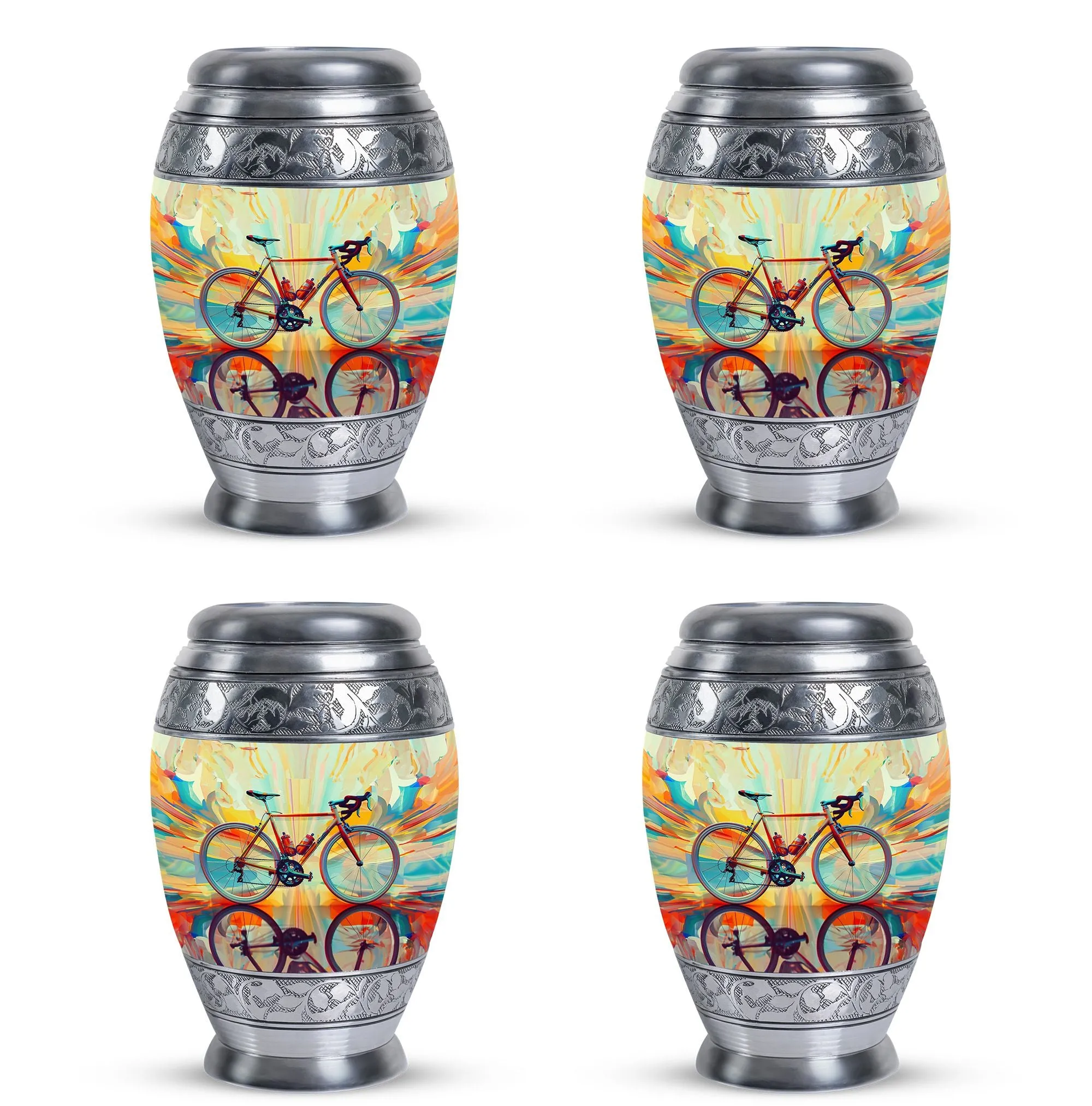 Abstract Cycling Dreams - Bike Urns Funeral Large  Urns