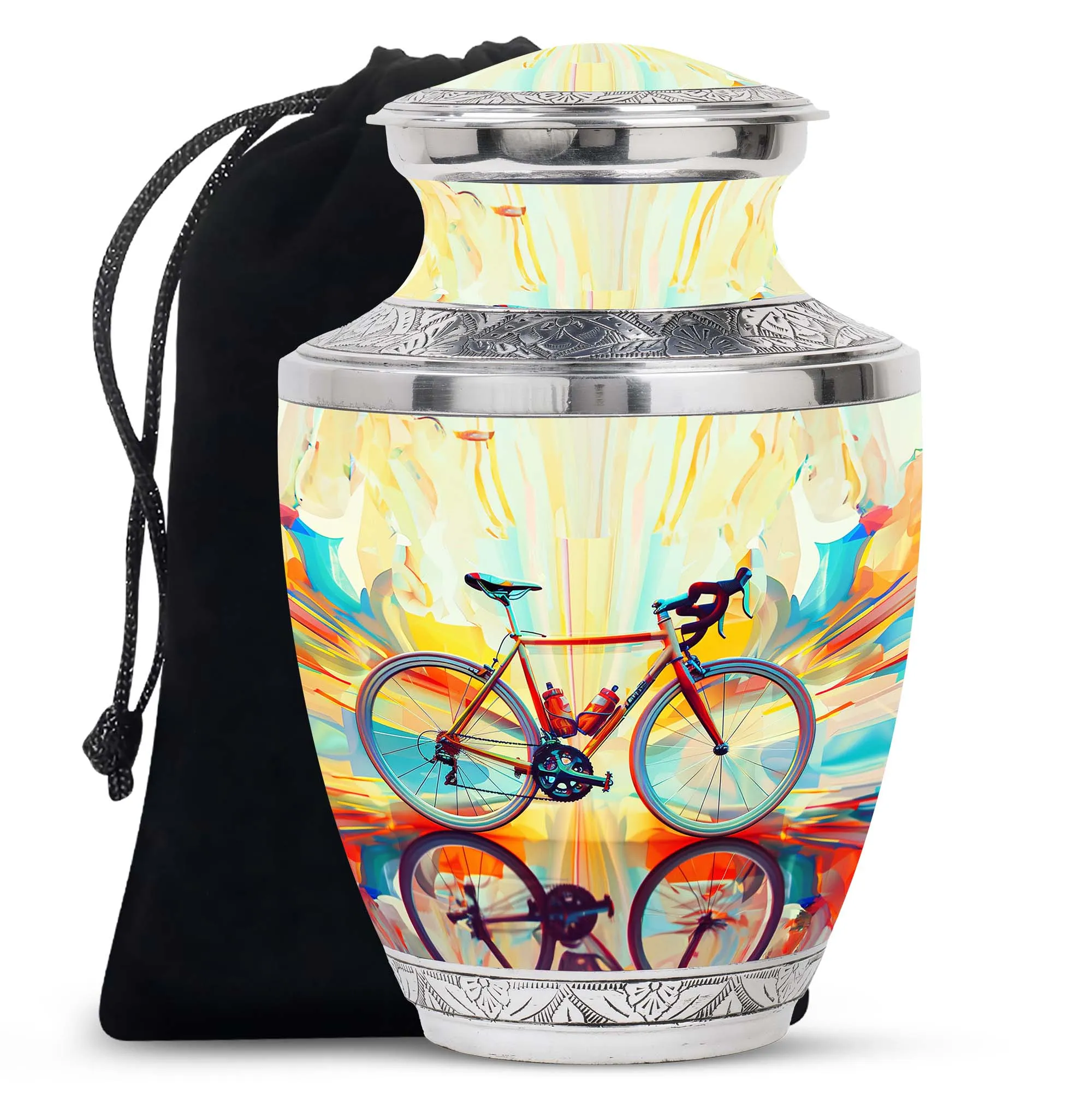 Abstract Cycling Dreams - Bike Urns Funeral Large  Urns