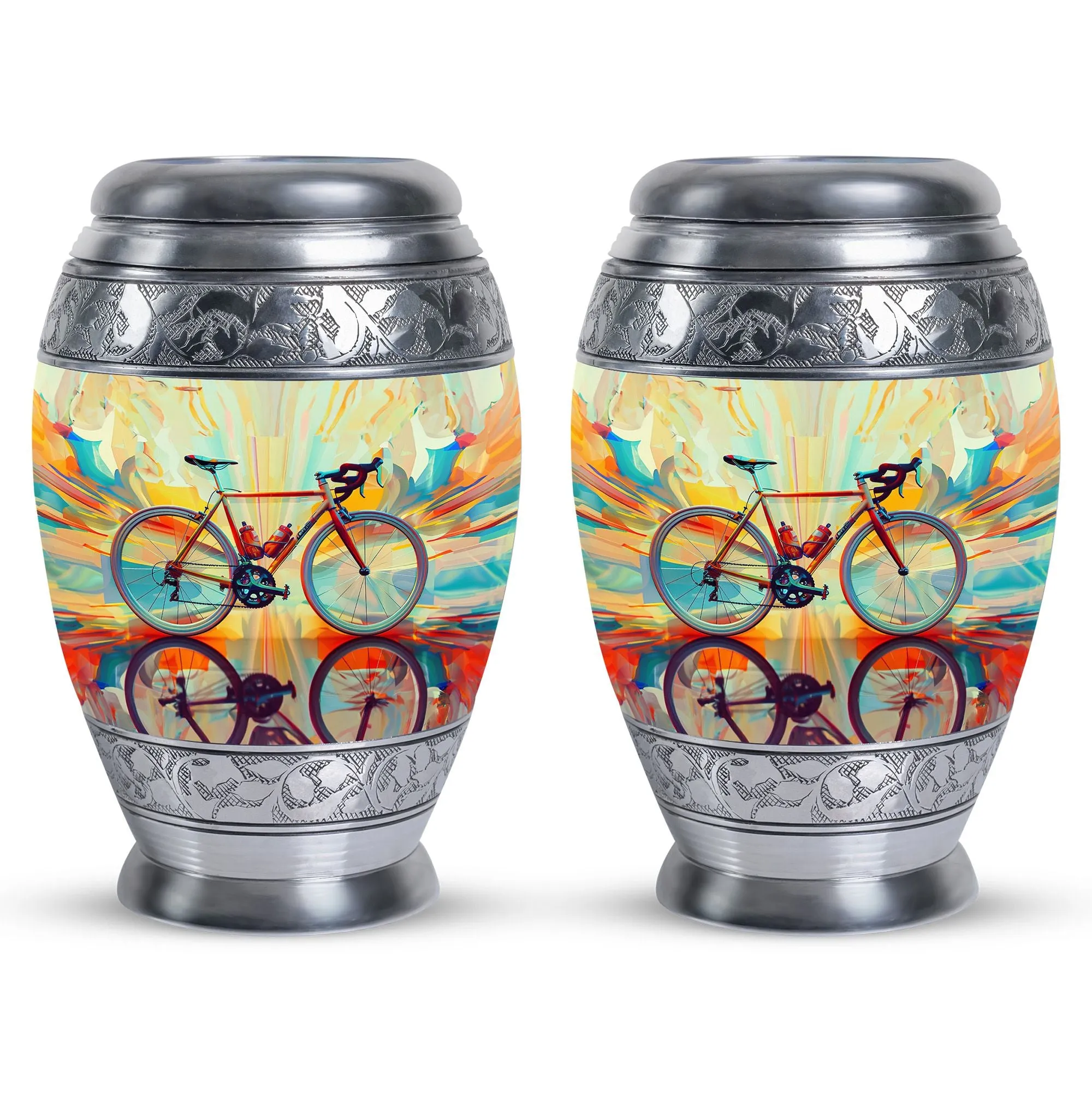 Abstract Cycling Dreams - Bike Urns Funeral Large  Urns