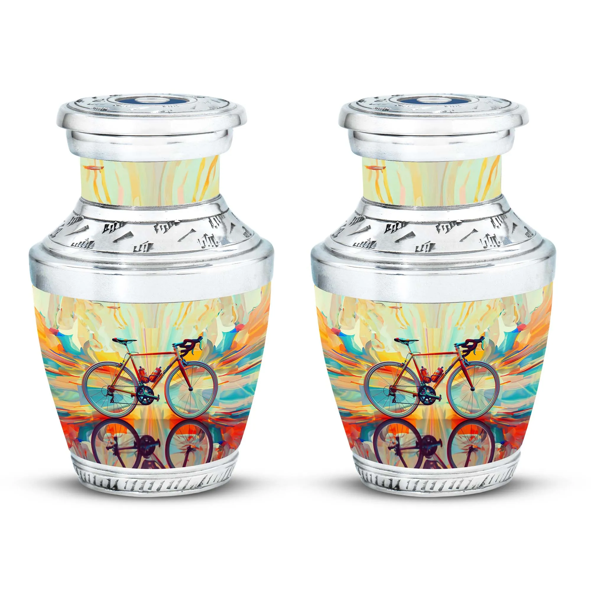 Abstract Cycling Dreams - Bike Urns Funeral Large  Urns