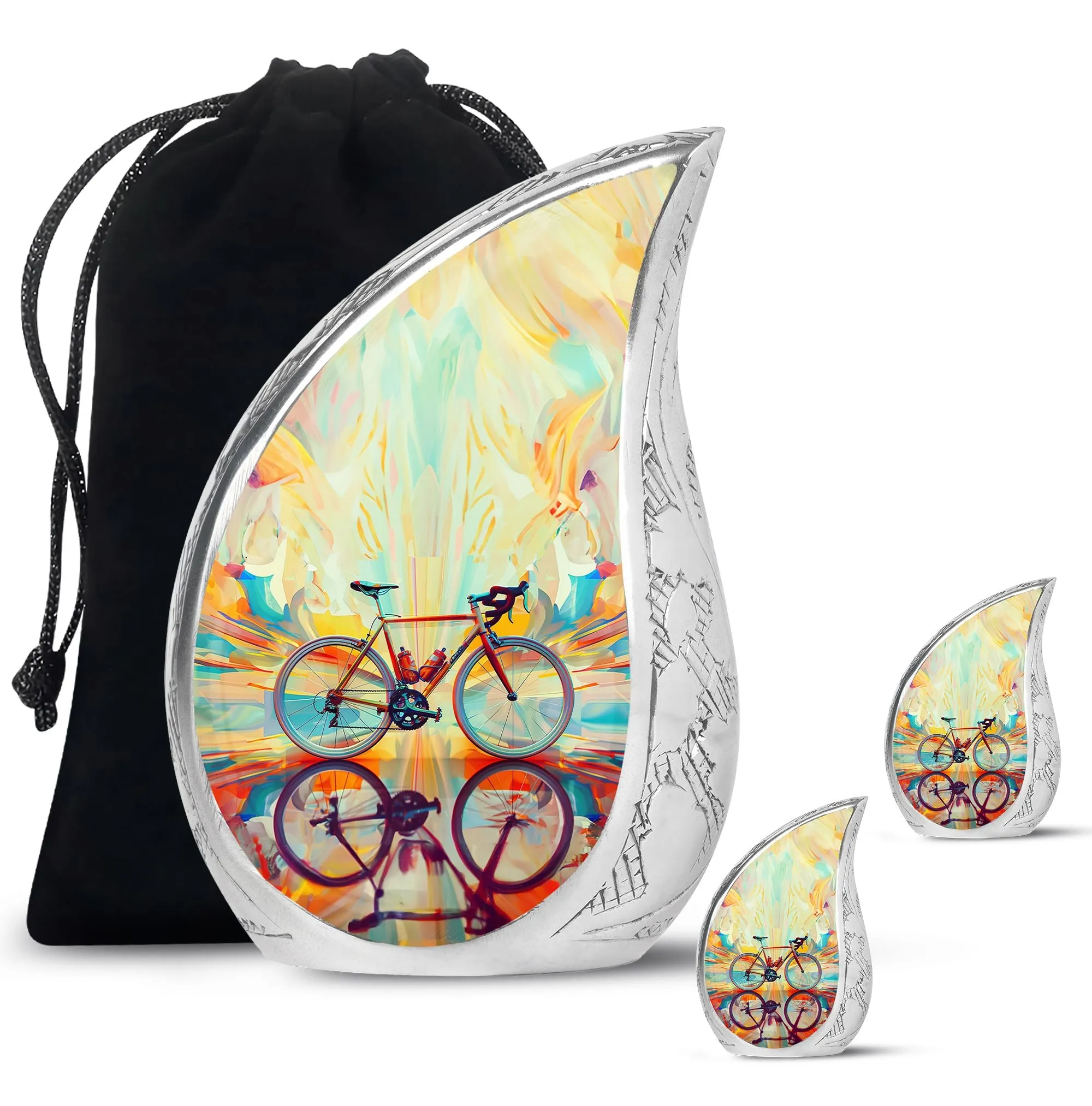 Abstract Cycling Dreams - Bike Urns Funeral Large  Urns