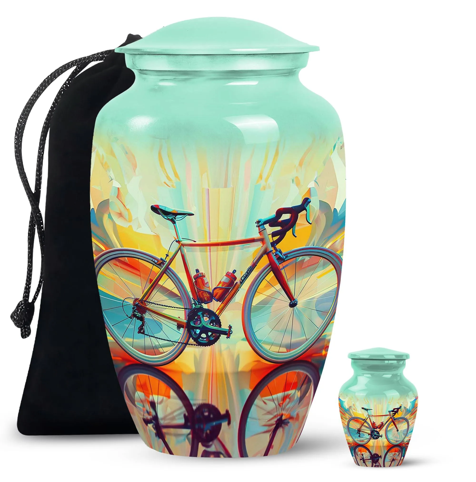 Abstract Cycling Dreams - Bike Urns Funeral Large  Urns