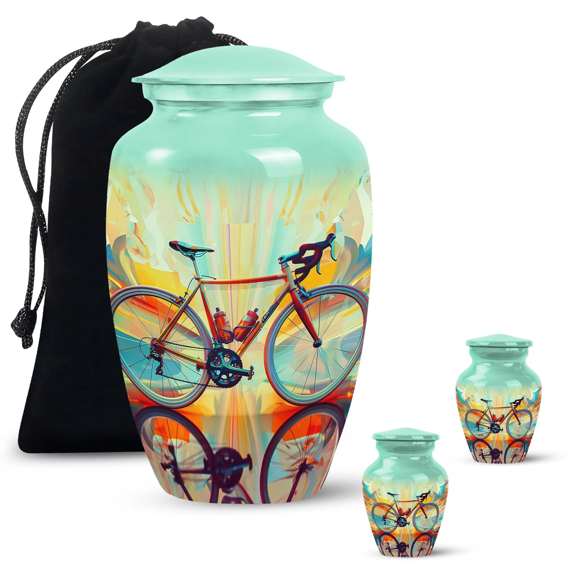 Abstract Cycling Dreams - Bike Urns Funeral Large  Urns
