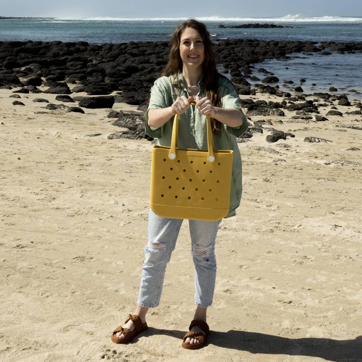 Aloha Vegan Tote Bag | Medium | Yellow