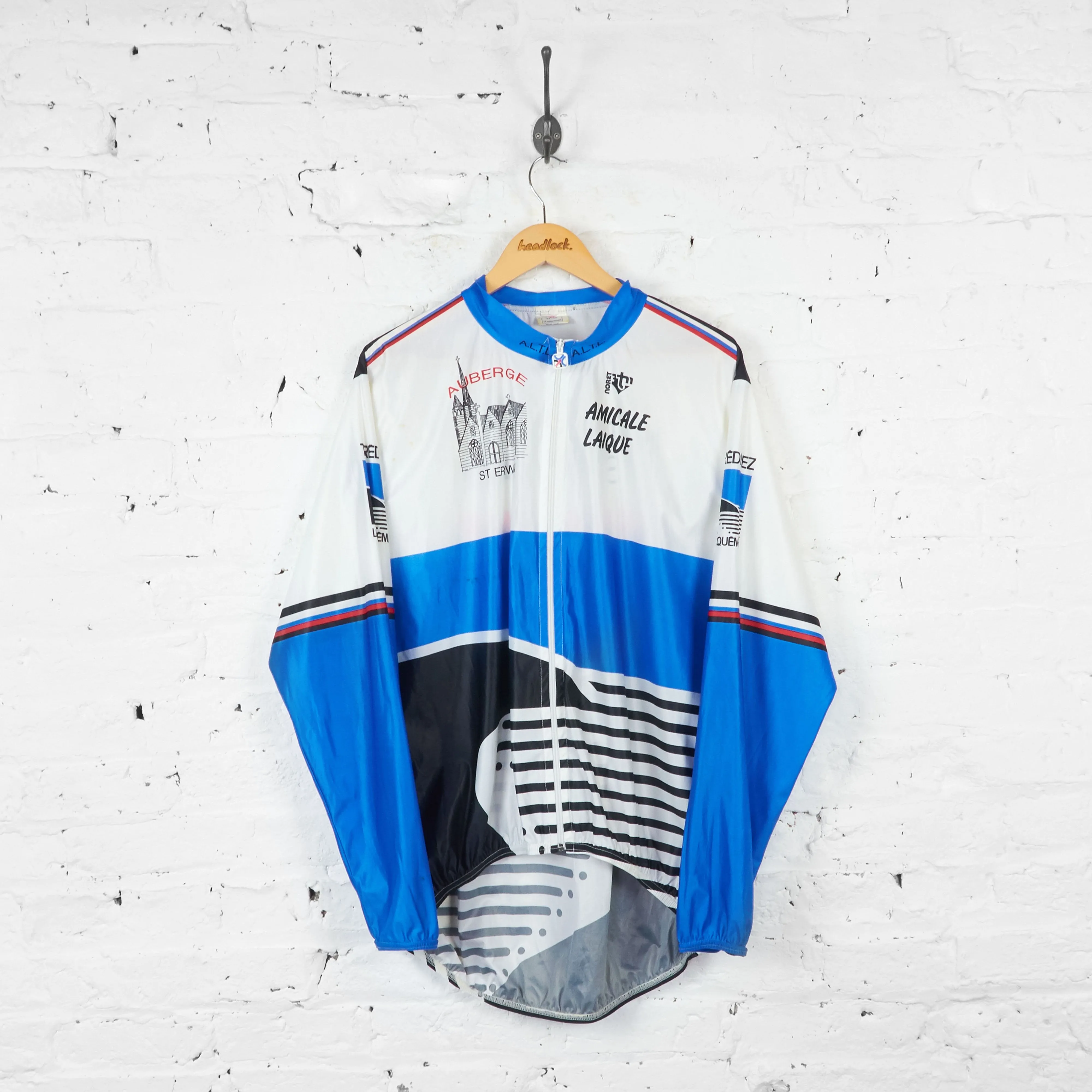 A.L.T.L Amicale Laique Long Sleeve Cycling Top Jersey - Blue/White - XL