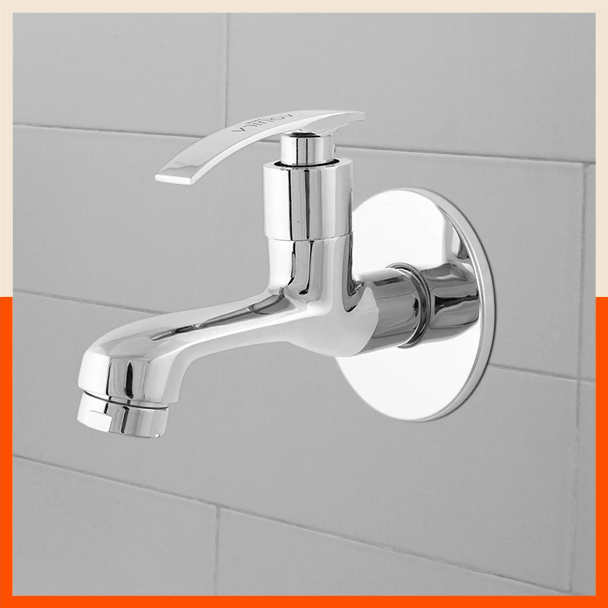 Aquila Wall Mountable Long Body Tap With Flange For Kitchen/Bathroom