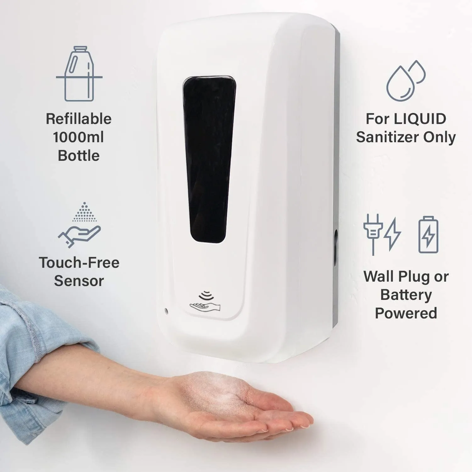 Automatic Wall Mounted Alcohol  Hand Sanitizer Dispenser 1000ml
