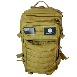 Backpacking Backpack, 45L Capacity, Deep Pockets, Water Resistant, Beige