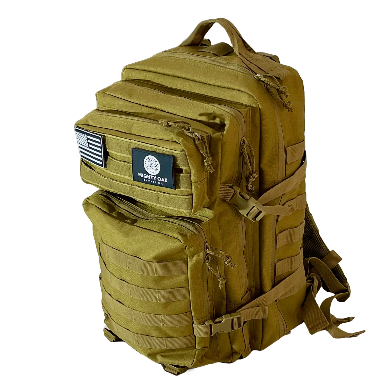 Backpacking Backpack, 45L Capacity, Deep Pockets, Water Resistant, Beige