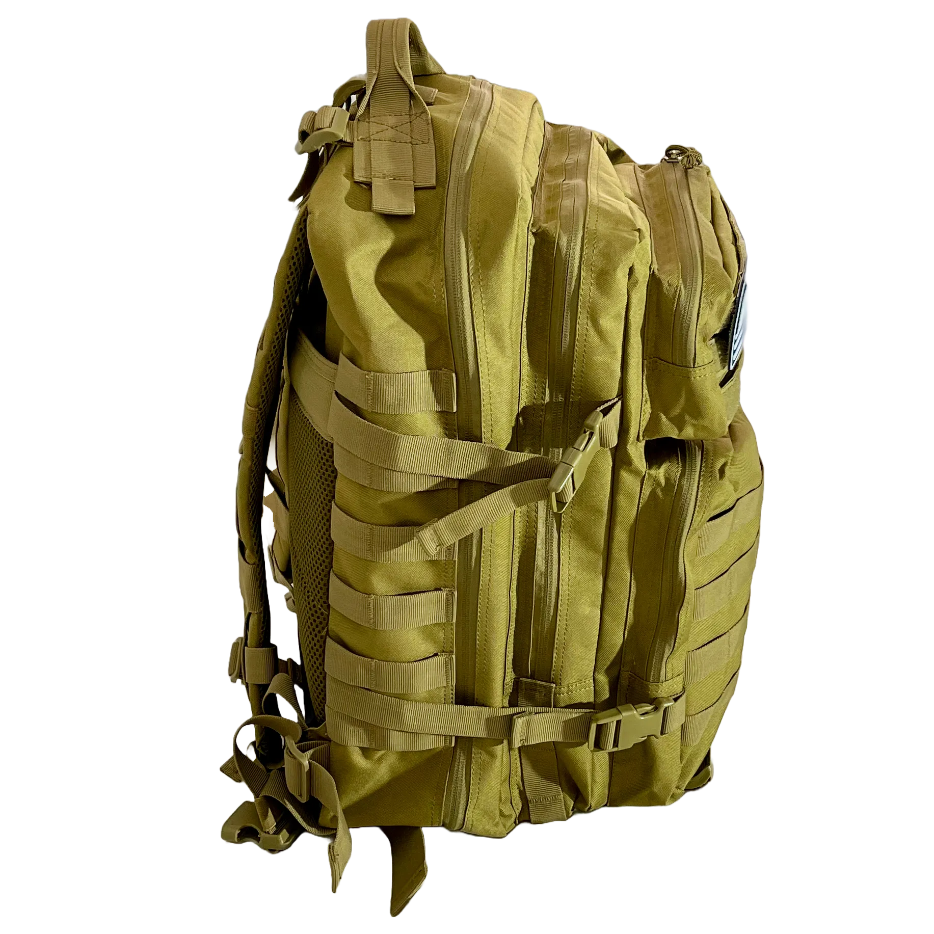 Backpacking Backpack, 45L Capacity, Deep Pockets, Water Resistant, Beige