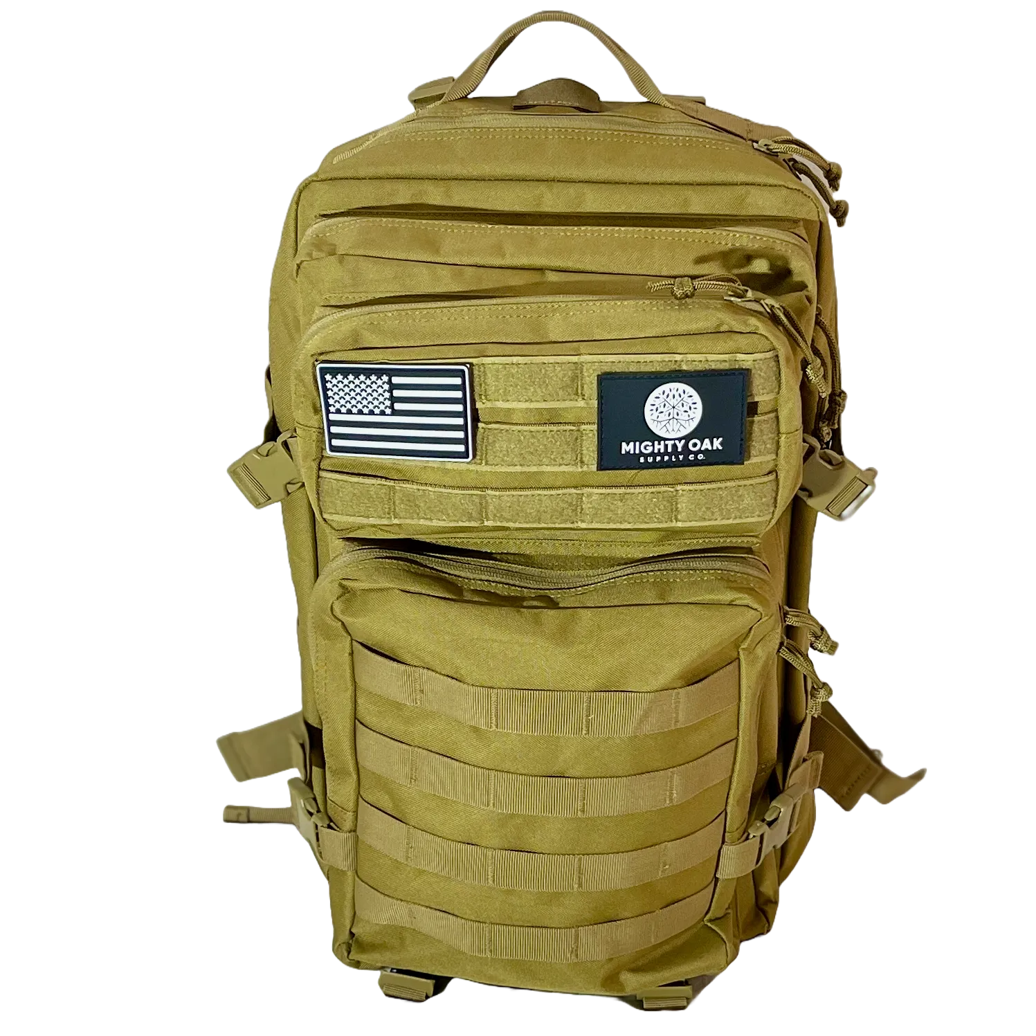 Backpacking Backpack, 45L Capacity, Deep Pockets, Water Resistant, Beige