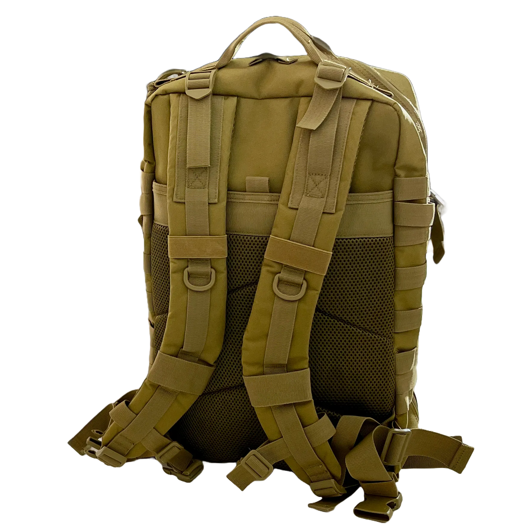 Backpacking Backpack, 45L Capacity, Deep Pockets, Water Resistant, Beige