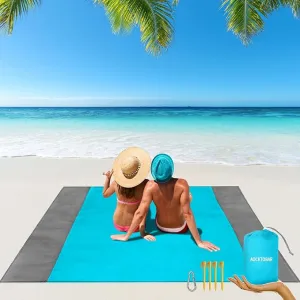 Beach Blanket, 83''*79''(210 * 200cm) Waterproof Sandproof Picnic Blankets for 3-5 Adults, Oversized Lightweight Beach Mat, Big & Compact Picnic Mat for Travel, Camping, Hiking, Beach