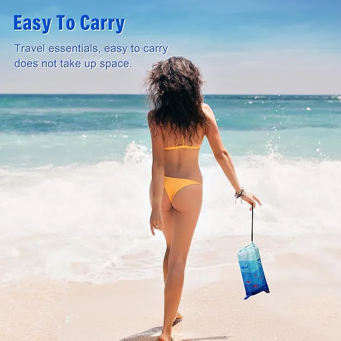 Beach Blanket Waterproof Sandproof, 79x79Inch Sand Free Beach Mat, Quick Drying, Light Weight and Portable Outdoor Picnic Mat for Travel, Camping