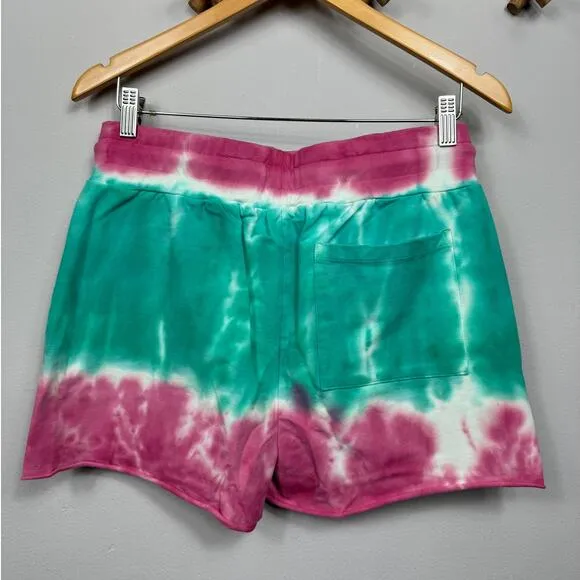 Beach Riot Tie Dye Shorts in Teal/ Azalea Women's Size M