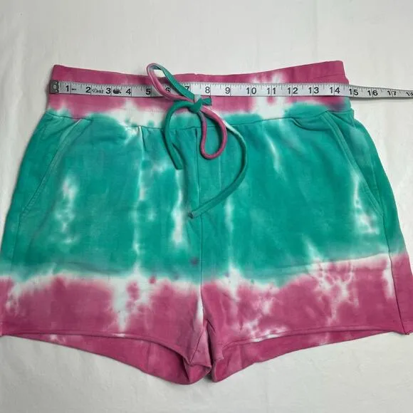 Beach Riot Tie Dye Shorts in Teal/ Azalea Women's Size M
