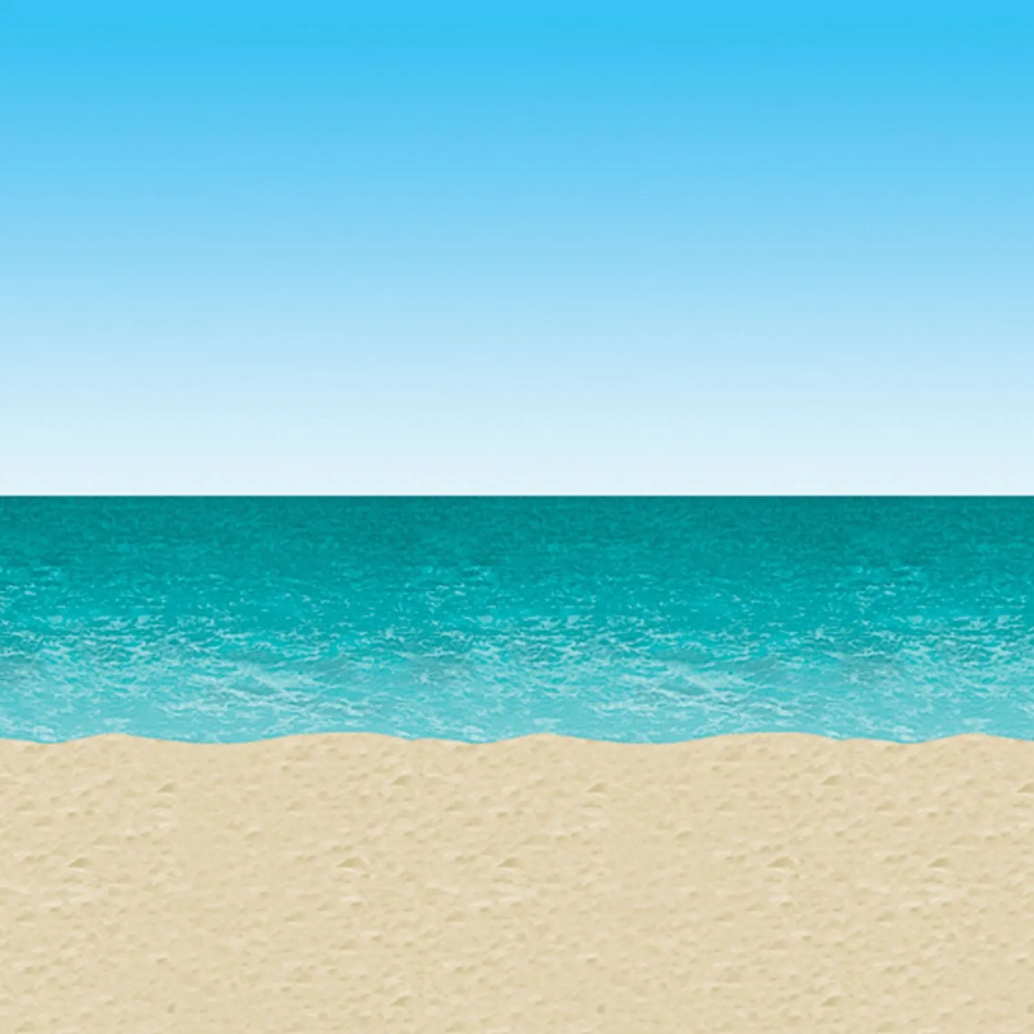 Beistle Blue Sky and Ocean Backdrop 4' x 30' (1/Pkg) Party Supply Decoration : Luau