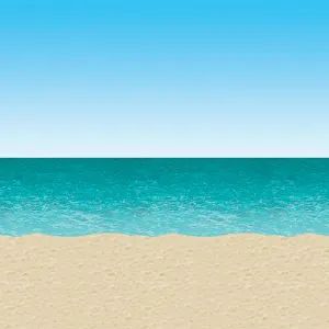 Beistle Blue Sky and Ocean Backdrop 4' x 30' (1/Pkg) Party Supply Decoration : Luau