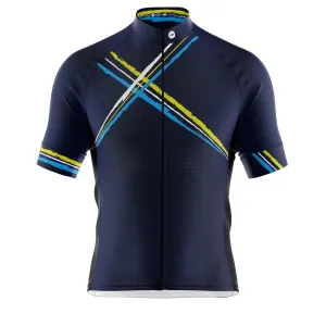 Big and Tall Mens Cross Blue Cycling Jersey