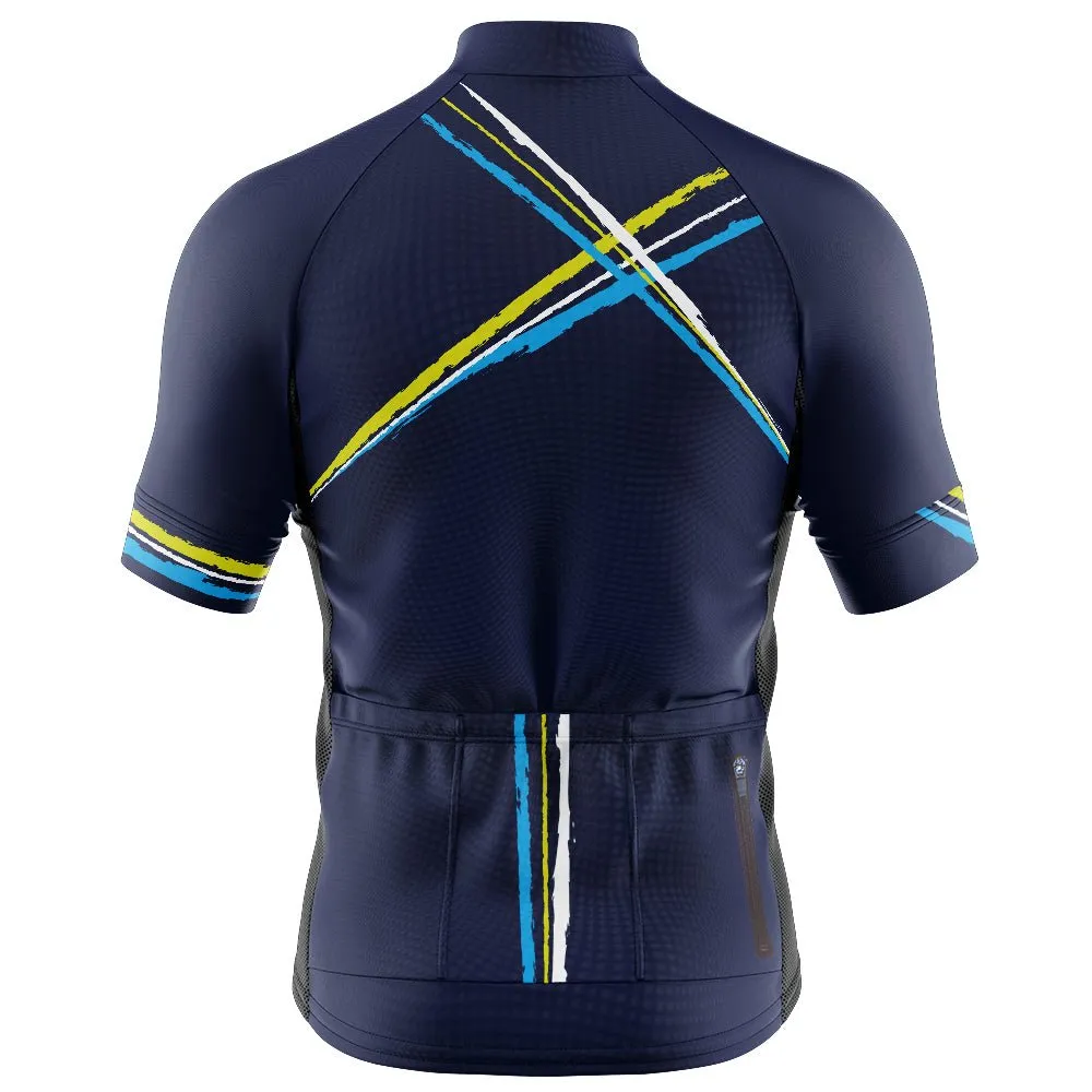 Big and Tall Mens Cross Blue Cycling Jersey