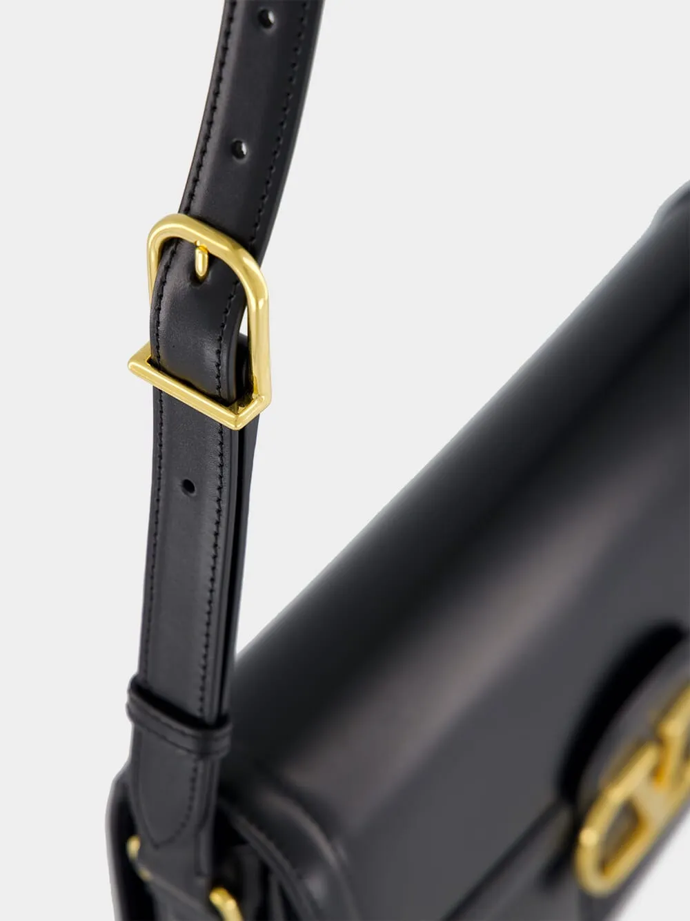 Black 9to5 Smooth Calfskin Shoulder Bag