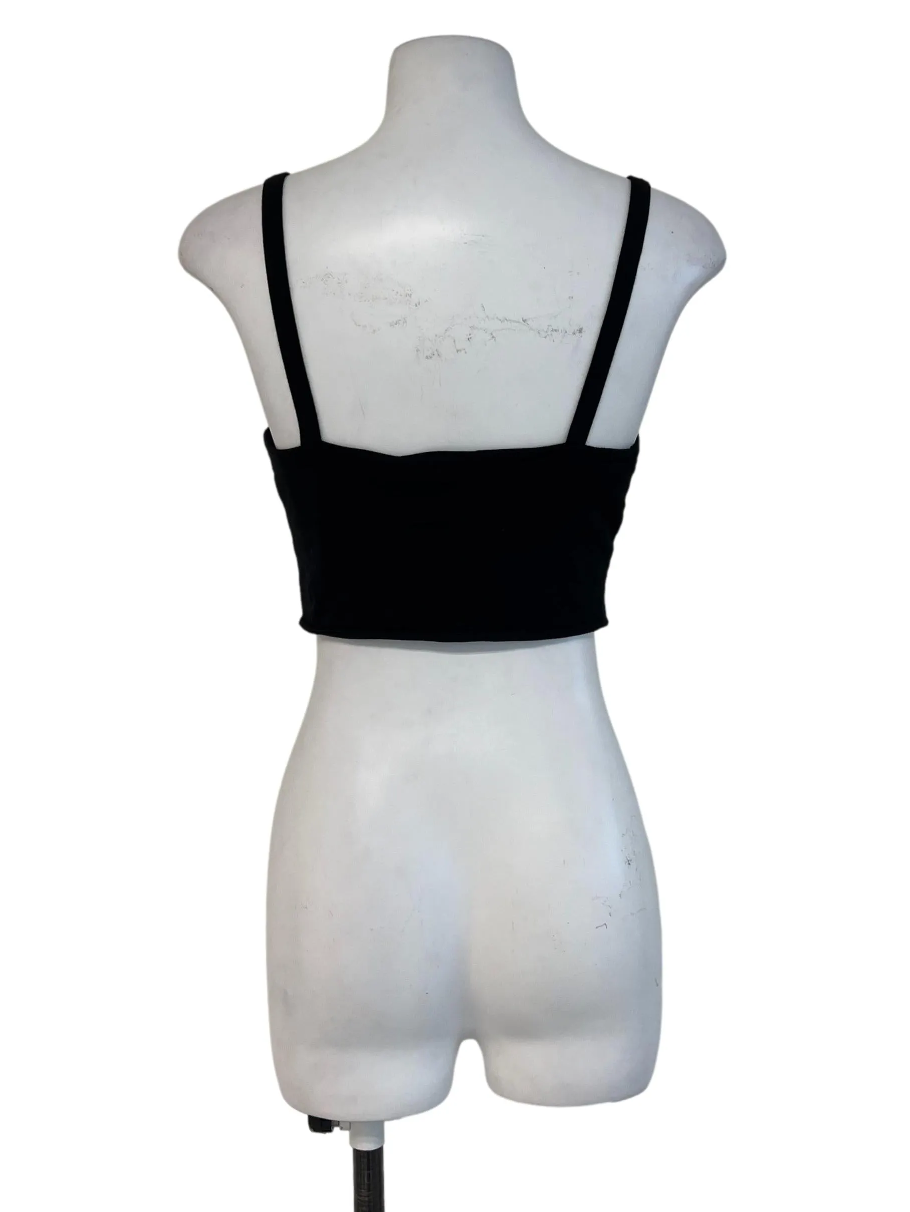 Black Ribbon Crop Top