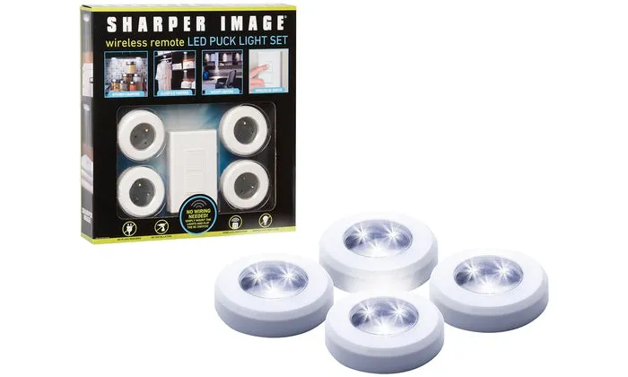 Brand new Sharper Image Wireless Remote LED Puck Light Set