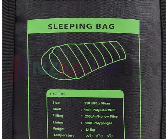 Camping Mummy Sleeping Bag Single  -5°C *Blue/Black