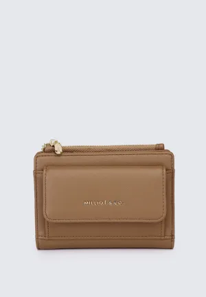 Candy Pop Top Zip Mini Wallet (Brown)