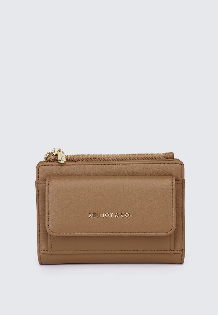 Candy Pop Top Zip Mini Wallet (Brown)