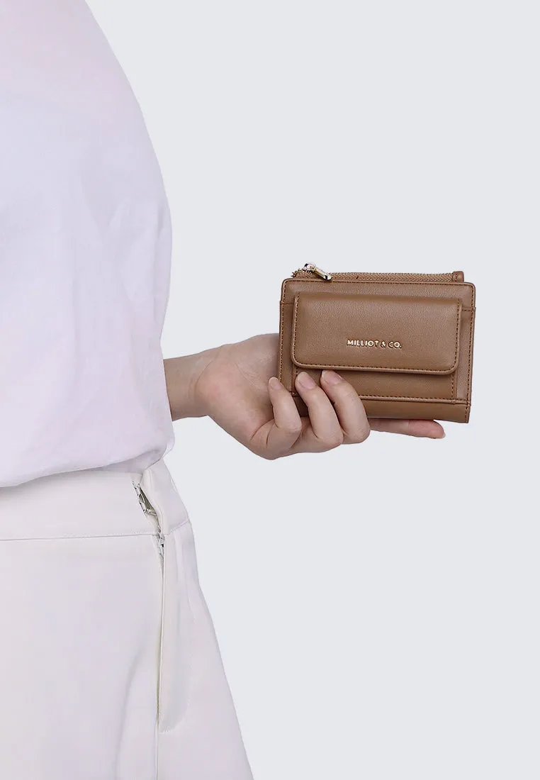 Candy Pop Top Zip Mini Wallet (Brown)