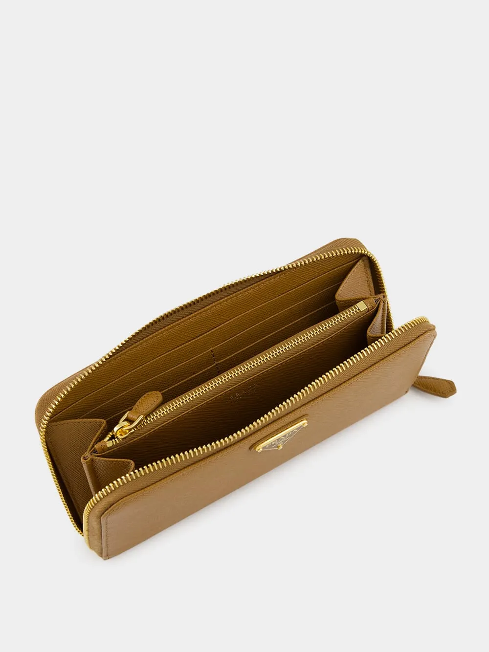 Caramel Saffiano Leather Large Wallet